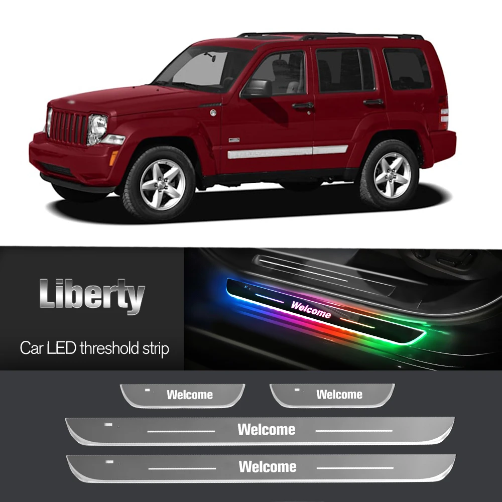 

Car Door Sill Light For Jeep Liberty KK 2008-2012 2009 2010 2011 Customized Logo LED Welcome Threshold Pedal Lamp Accessories