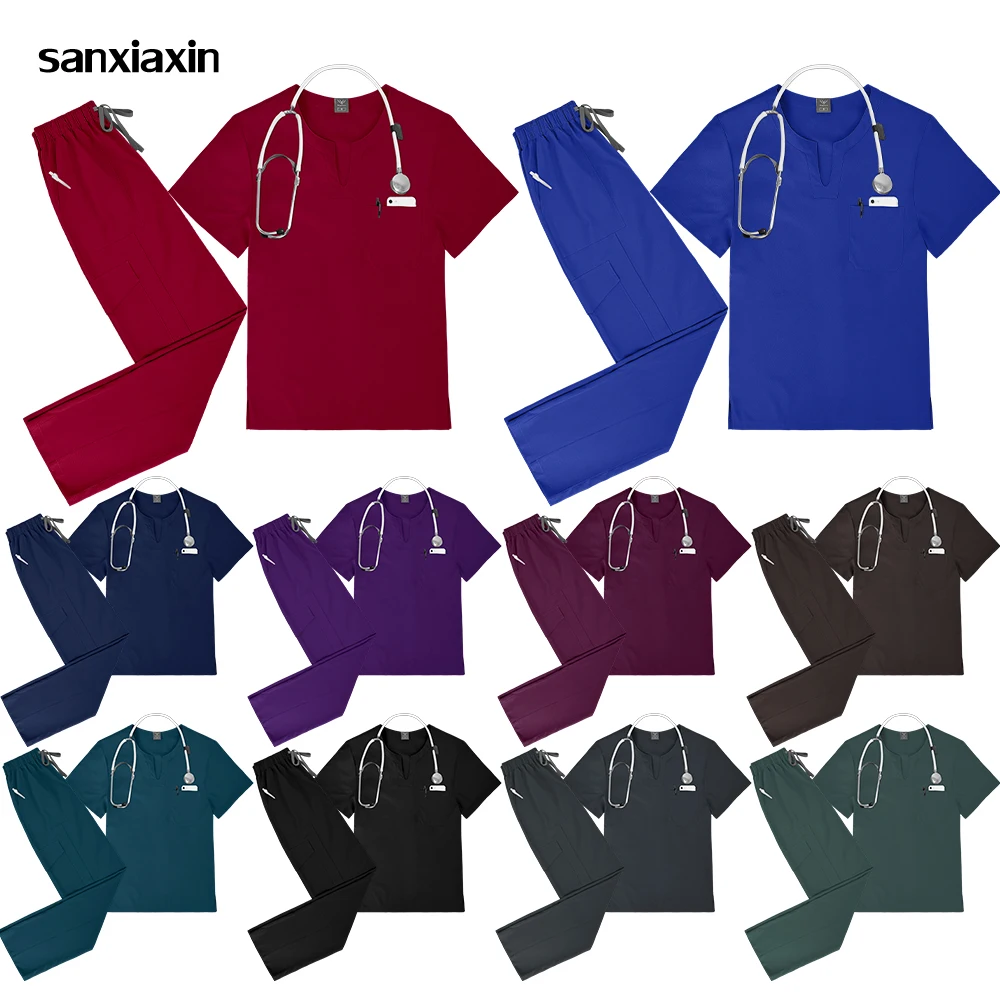 

New Straight Pants Suit Medical Surgical Uniform Multicolor Hospital Wear Scrub Set Doctor Workwear Wholesale Nurse Work Clothes