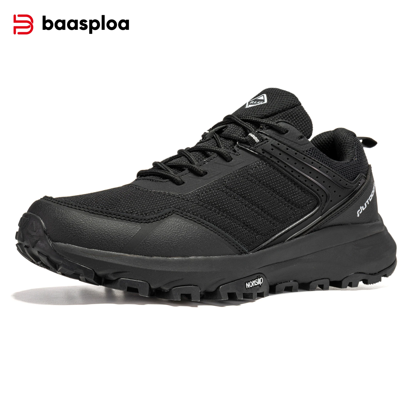 Baasploa New Men Hiking Shoes Outdoor Camping Trekking Non Slip Walking Shoes Male Casual Lightweight Lace-Up Sneakers