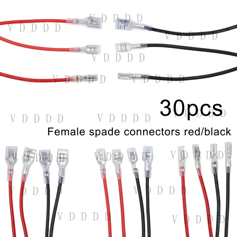 G... 30PCS Female Speaker Wire Connectors Kit 2 8mm 4 8mm 6 3mm for Household Wiring