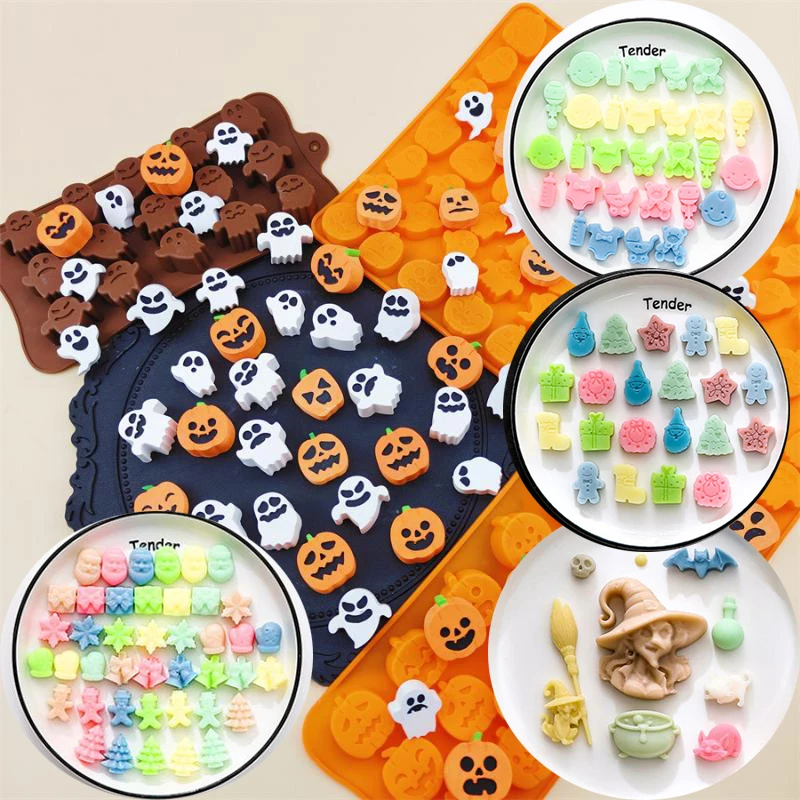 Christmas Silicone Mold for Baking Xmas Chocolate Candy Mold Snowflake Christmas Tree Snowman Gingerbread Man Candy Making Mold