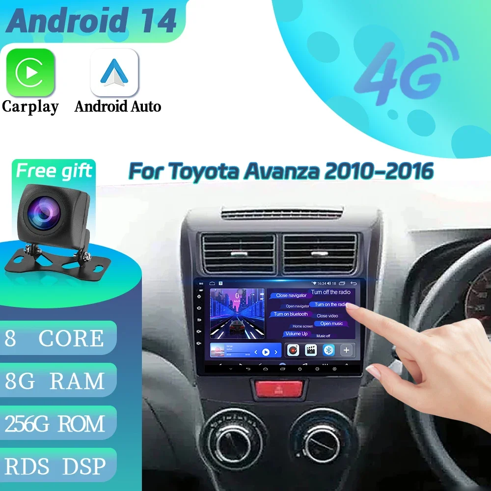 

Android 14 для Toyota Avanza 2010-2016 автомобильный радиоприемник мультимедийный видеоплеер навигация беспроводной CarPlay 4G GPS сенсорный экран стерео