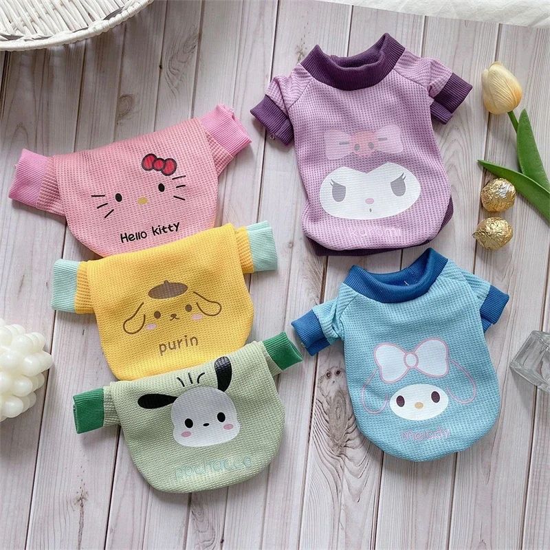 Kawaii Sanrio HelloKitty Pet Clothes MyMelody Kuromi Cute Cartoon Dog and Cat Vest Pet Anti Shedding Thin Clothes Accessories