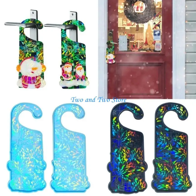 HX6F كريستال المجسم عيد الميلاد مقبض الباب بطاقة الحرف قالب من السيليكون مناسبة للإيبوكسي Crafts بها بنفسك الحرف صنع المجوهرات #2