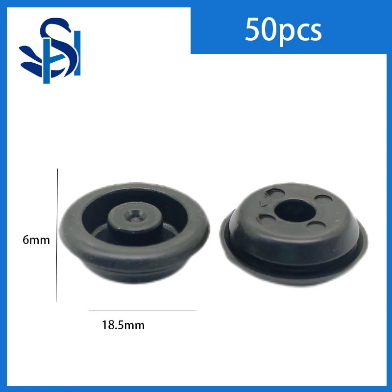 6x15.5mm 50pcs Round Door Panel Clip with Seal Ring Fastener Rivet Bumper Clip Retainer Car Interior Retaining Accessories