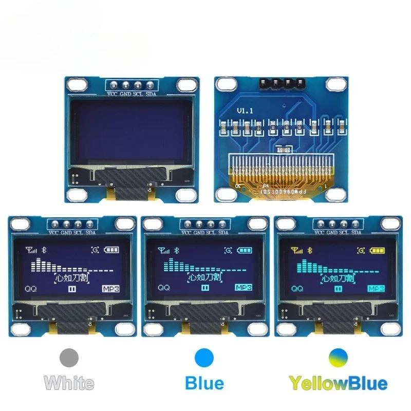 0.96 inch OLED 4PIN 7PIN  IIC Serial White Display Module 128X64 I2C SSD1306 12864 LCD Screen Board  for Arduino display
