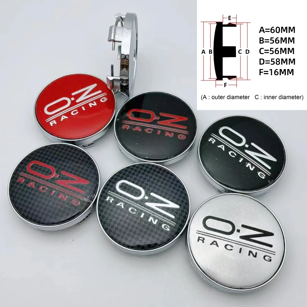 

4pcs 60MM 56MM OZ O.Z Racing Logo Emblem Badge Car Wheel Center Caps Wheel Rim Hubcap Auto Hub Center Dust Cover Car Accessories