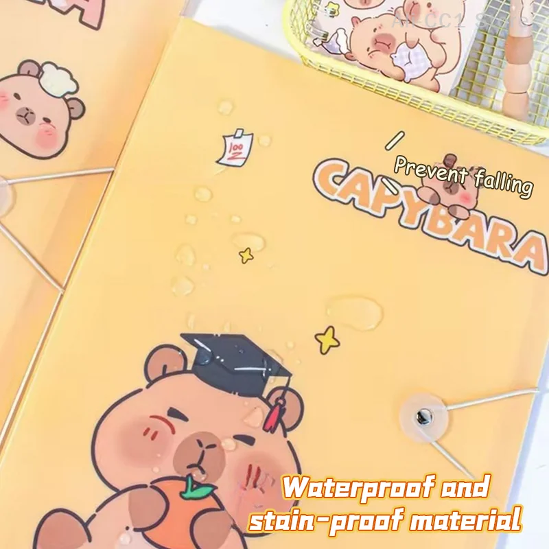 Capybara Information Book Kawaii A4 Transparent Insert Folder Collection Book Student Certificate Test Paper Storage Book
