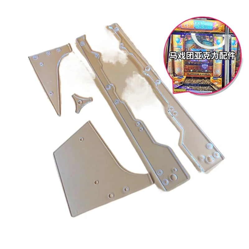 Circus Magician Transparent Acrylic Panel Coin Drop Board Game Machine Accessories Coin Operated Games