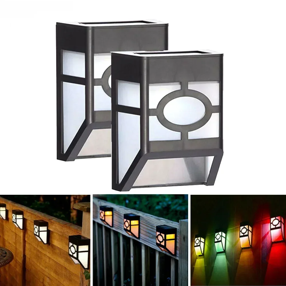 Solar Lamp Retro Wall Lamp Fence  Grid Lamp Outdoor Yard  Balcony Wall Pane 2led  outdoor lighting  wall light