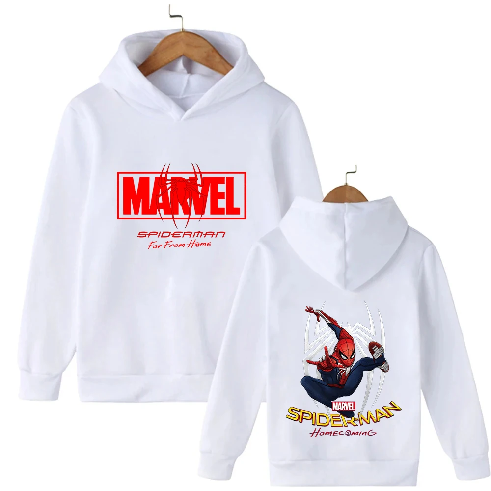 سترة بقلنسوة للرجال بتصميم إبداعي فريد من نوعه على الوجهين من Marvel Spider-Man بطباعة جرافيك لجميع المواسم القطنية للفصول الأربعة