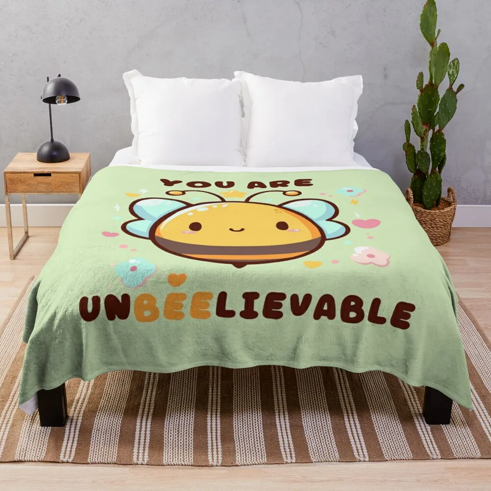 

You Are Unbeelievable - Kawaii Bee Design Throw Blanket Polar manga Soft Big Blankets