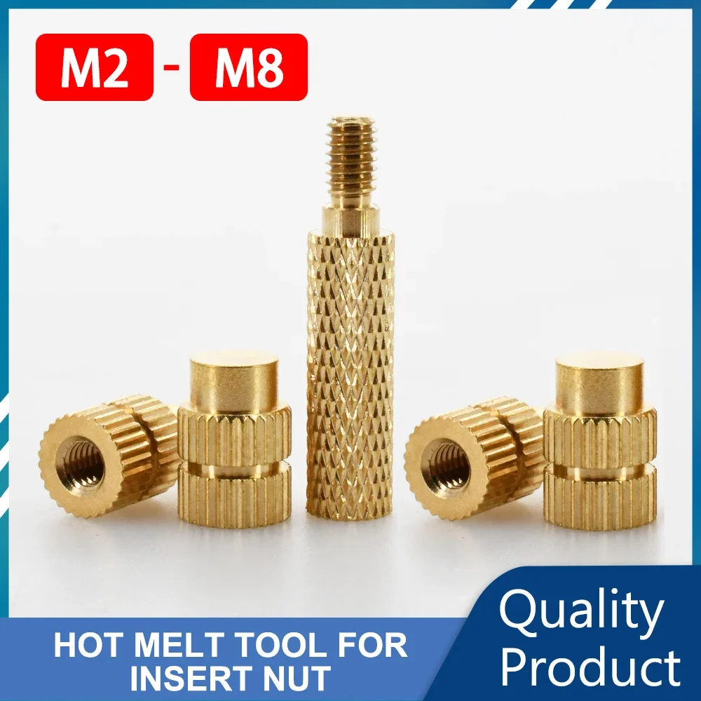 Brass Heat Insert Nut Tool Soldering Iron Tip Connector M2 M2.5 M3 M4 M5 M6 M8 3d Printer Insertnut Hot Melt Copper Solder Tips