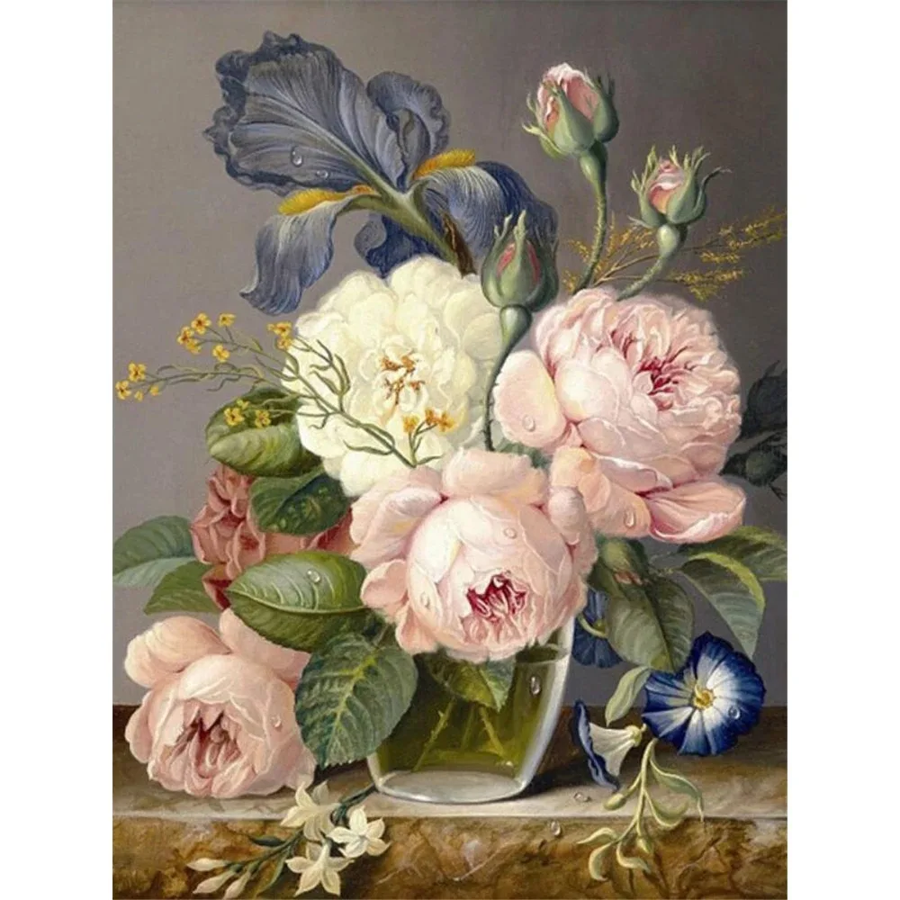  Paint By Number Kits Adults Flower Oil Painting Package Drawing By Numbers Home Wall Decor