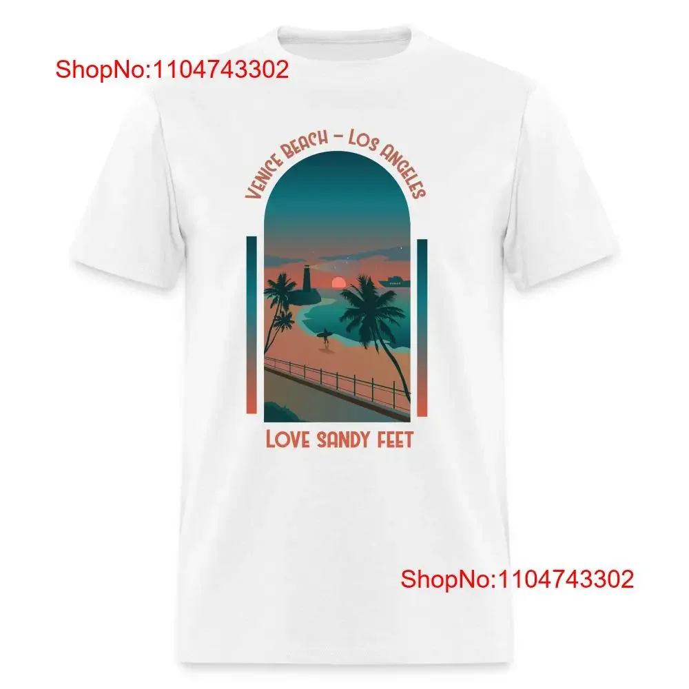 Venice Beach Los Ángeles Love Sandy FeeT Camiseta Ocean California vintage Ropa de diseñador lavada Top para uso diario