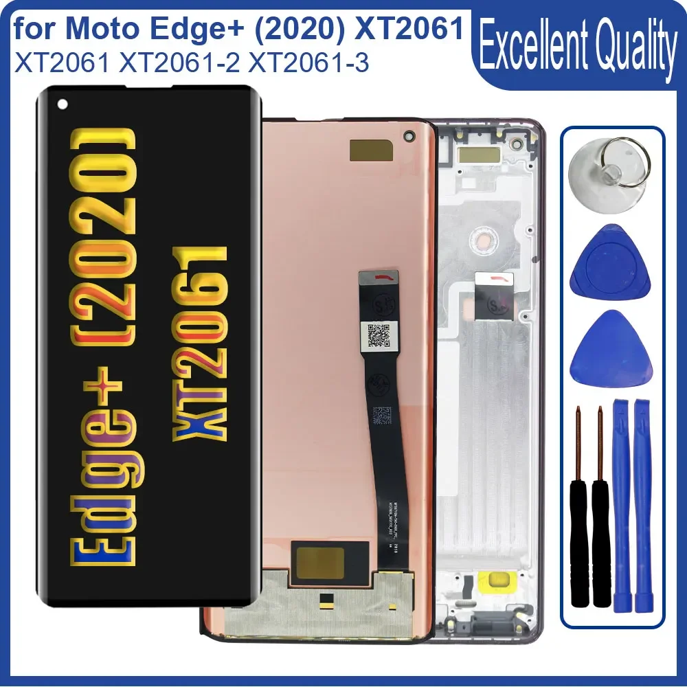 New AMOLED LCD for Motorola Edge Plus 2020 XT2061 LCD Display Touch Screen Digitizer Replacement for Moto Edge Plus 2020 LCD