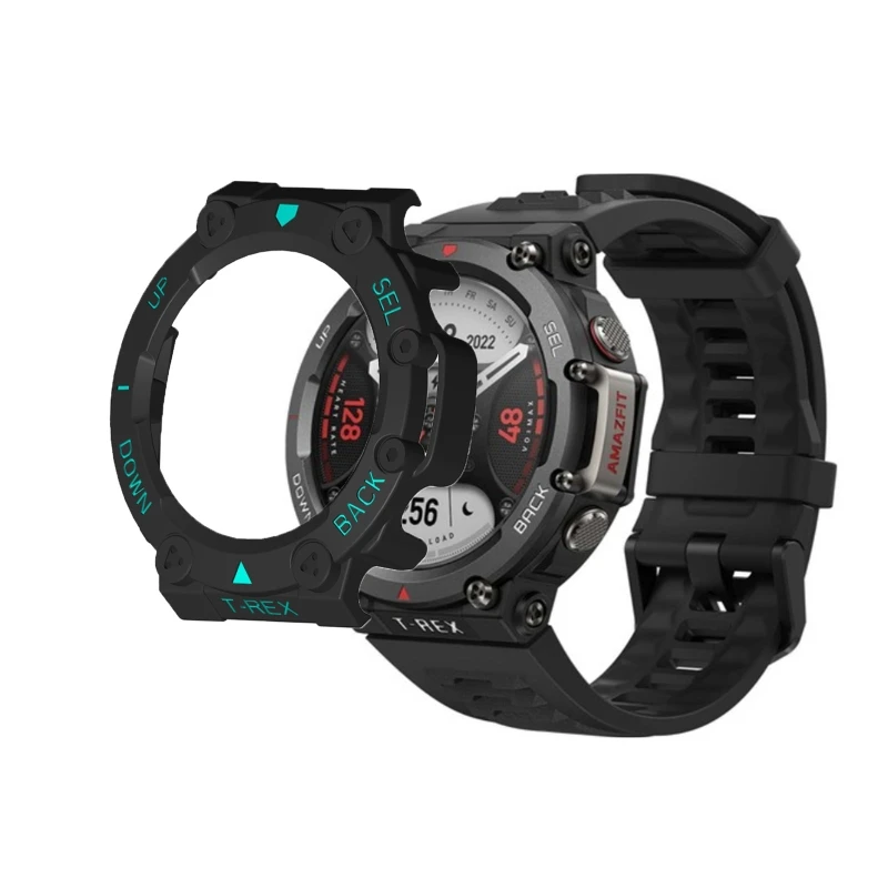 Capa protetora para amazfit t-rex 2 relógio inteligente proteção escudo quadro para huami amazfit trex 2 pára-choques