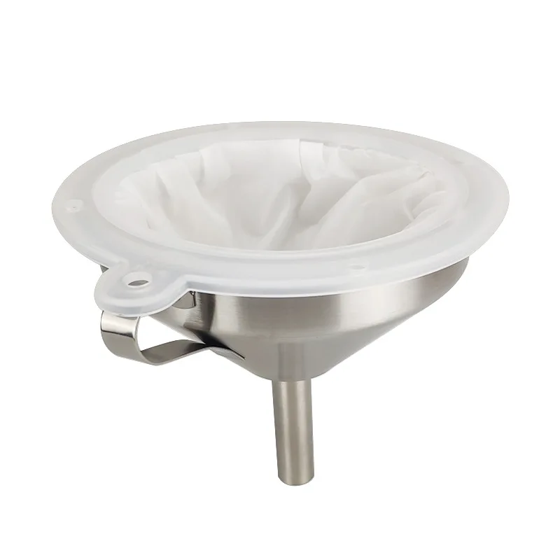 

Bee Honey Filter Stainless Steel Funnel with Strainer Bag