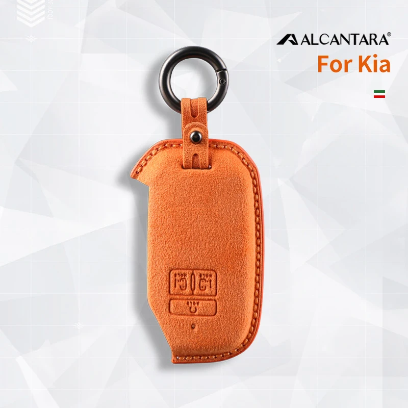 

For Kia 2021 Carnival 2022 K5 K3 K4 Sportage Sedona Carnival Alcantara Car Key Case Keychain Accessories