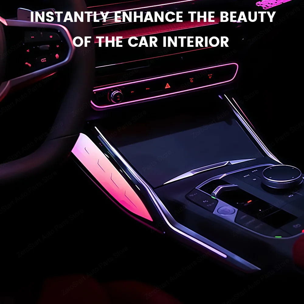 11 Colors LED Crystal Center Ambient Lighting For BMW 3 4 Series i3 G20 G22 G26 G80 G82 Console Saddle Atmosphere Light Interior