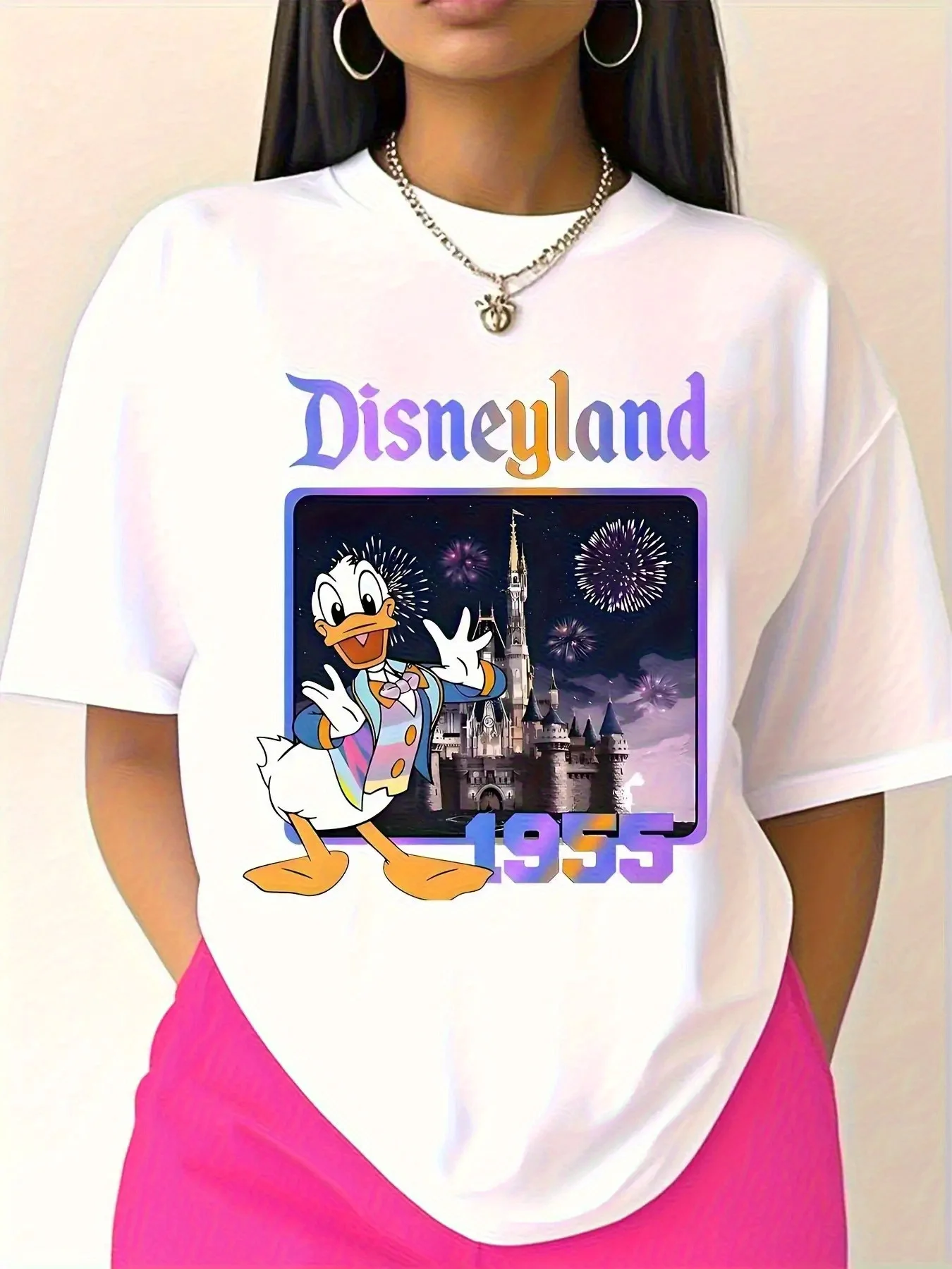 

Disney Women's T-Shirt - Disneyland 70th Anniversary Collector's Vintage 1955 & Castle Graphic Tee