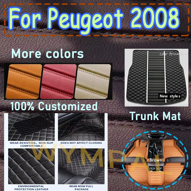 

Luxury Car Floor Mats For Peugeot 2008 E2008 2020 2021 2022 2023 Carpets Foot Pads Interior Parts Waterproof Rug Accessories