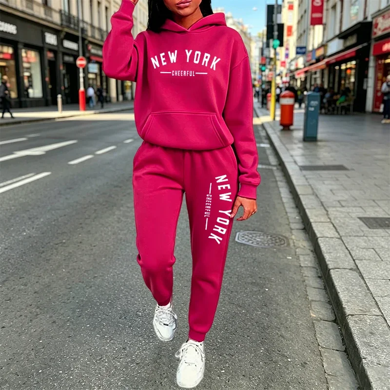 2026 New Fashion Women's Sportswear Home Outdoor Comfort Warm Hoodie Outfits Fall Winter Daily Casual Sports Pullover Sweatpants view 3