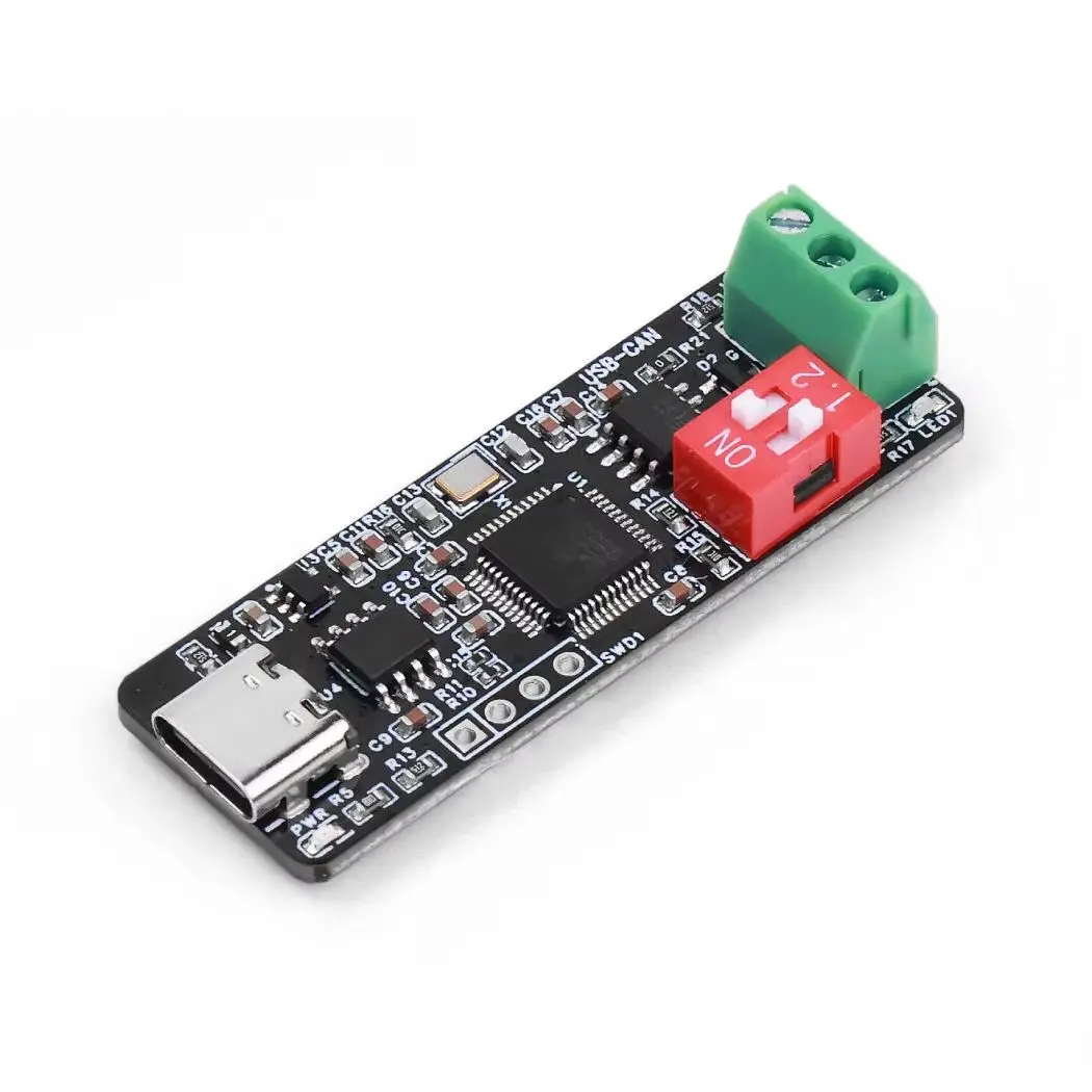 RobStride USB-CAN Adapter Type-C with GD32 MCU, 921600bps Baud Rate, SWD Pins, Industrial-Grade Design