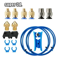 Dla Creality Ender 3 zestaw 1.75mm rura PTFE złącza pneumatyczne PC4-M6 i PC4-M10 obcinacz do rur wytłaczarki Bowden dla endera 3 Upgrade