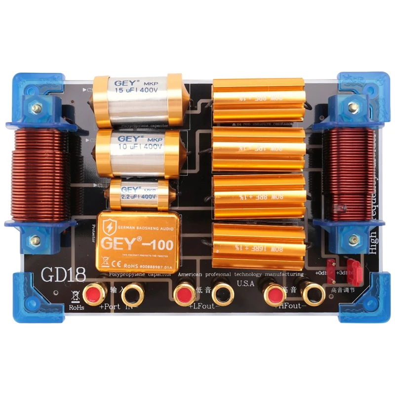 

Делитель частоты высокой мощности, аудиоделитель 15-18 дюймов, высокомощный делитель частоты для выступлений на сцене