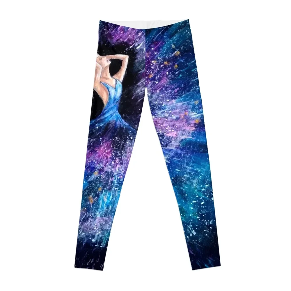 

Galaxy girl, space fantasy, purple and blue nebula. Leggings Women's high waist exercise clothing for Womens Leggings