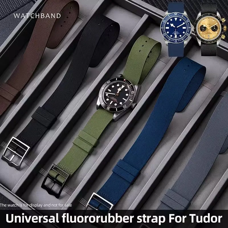 FKM Fluororubber Watchband 20mm 21mm 22mm Durable Military Wristband For Tudor BlackBay Rolex Omega IWC Longines For NATO Strap - view 6