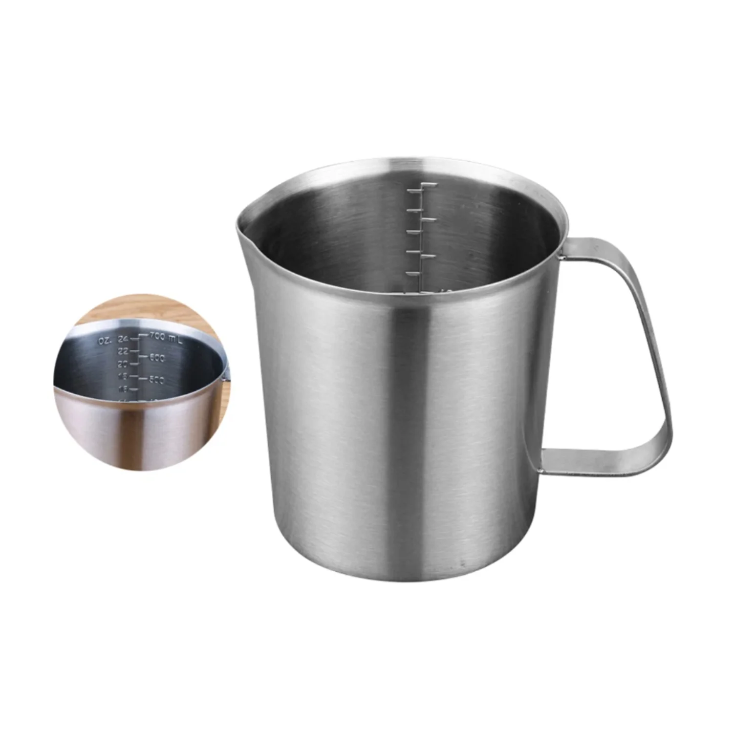 Practical Baking Liquid Large Capacity  Kitchen Thick Measuring Cup Coffee With Scale Nozzle Design Tea Milk Stainless Steel