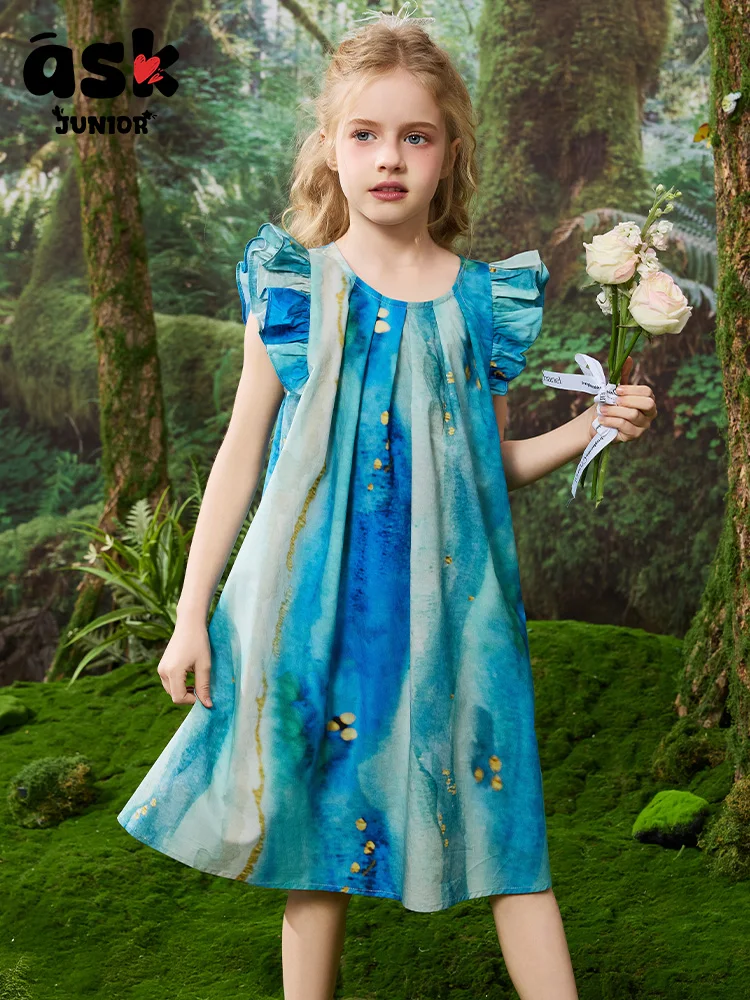 فستان بتصميم صيفي بأكمام طائرة صغيرة للفتيات من توين #3