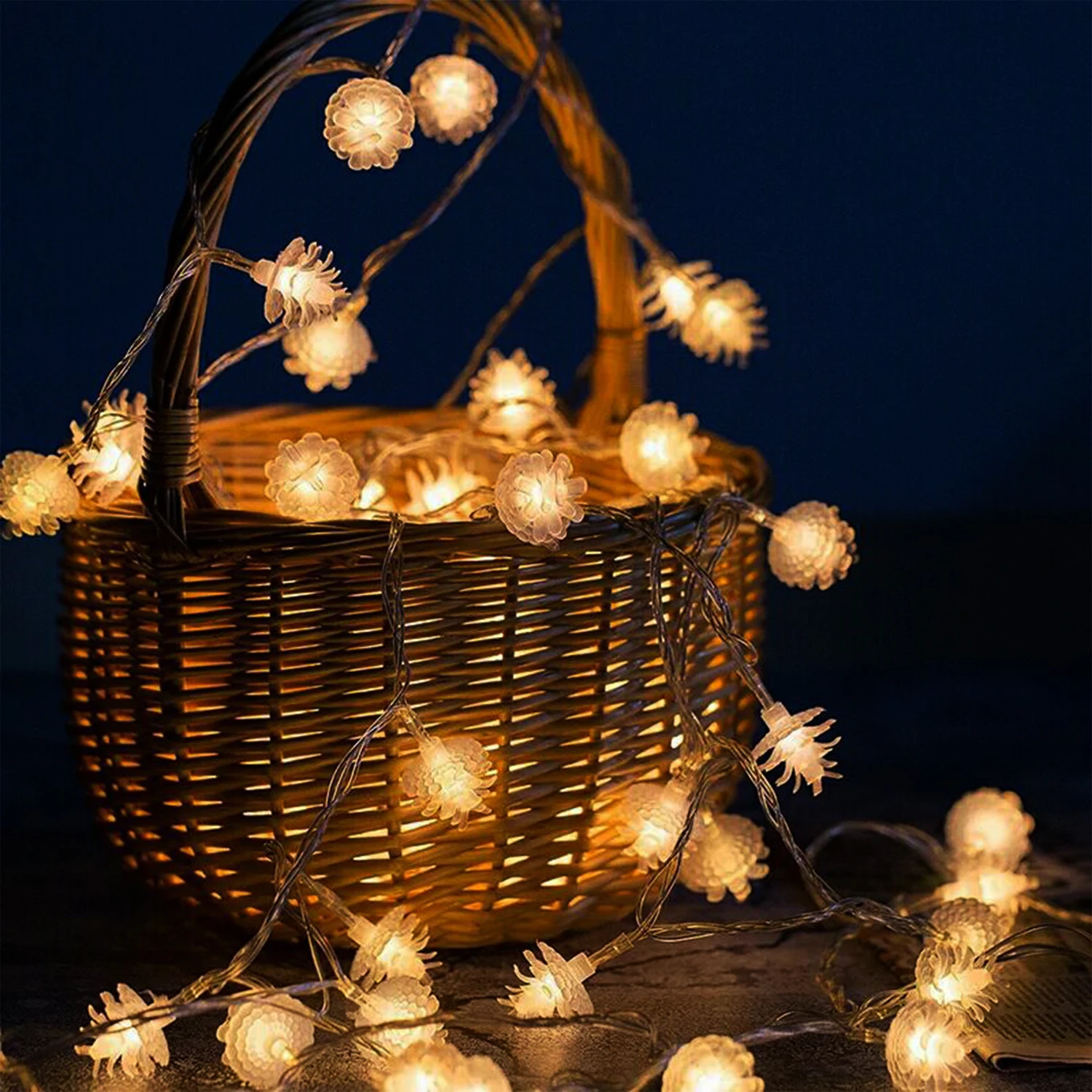 3M 20Led Pine Cone Fairy Lights Battery Powered Christmas Decoration Xmas Tree Decor Light String New Year Garland String Lights