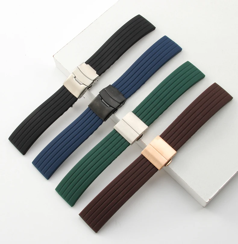 For Seiko No. 5 Rubber Pilot Water Ghost Silicone Watch Strap Waterproof Sweat-Proof Soft Comfortable Watchband 20 22mm