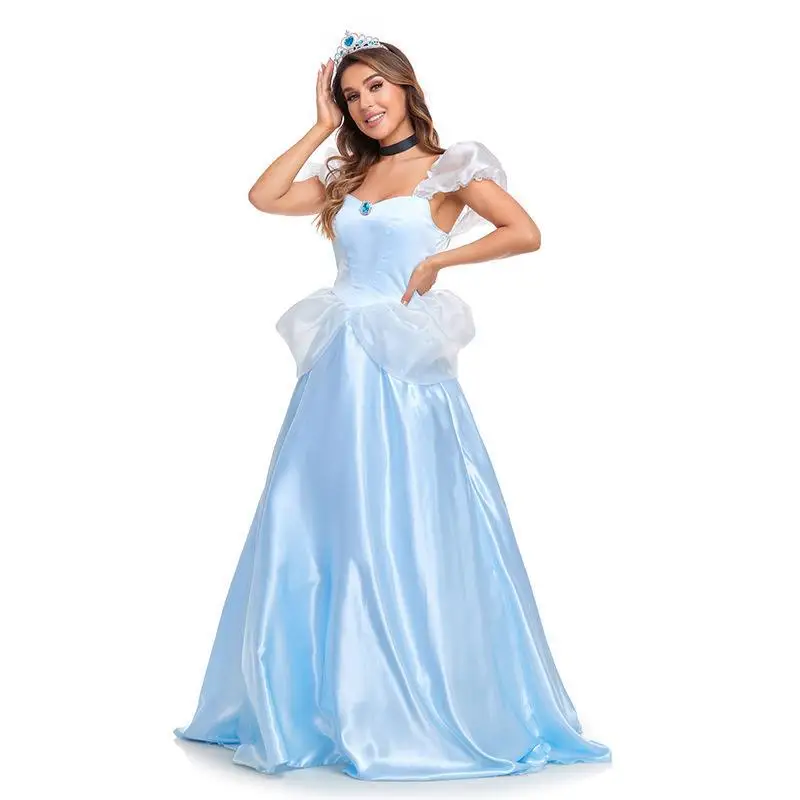 زي Princ Dr Cinderella Stage loween Role-plang ملابس نسائية ثوب مسائي KTV Par مادة PU