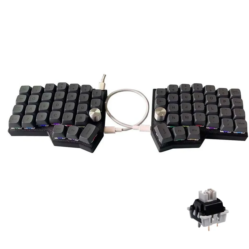 Borne Corne 4 × 6 تخطيط 2Knobs سبليت لوحة المفاتيح VIAL58 بيئة العمل لوحة المفاتيح الميكانيكية الساخنة QMK قارورة السلكية لوحة المفاتيح المخصصة للألعاب #5