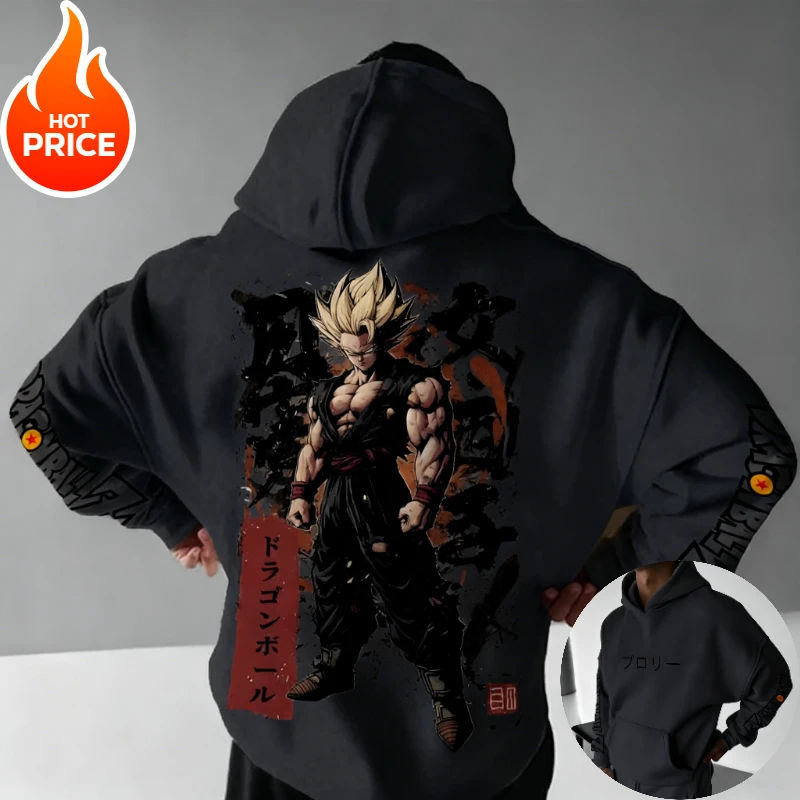 Son Goku Dragon Ball Super Saiyan Harajuku Streetwear hommes sweat à capuche Vintage hiver femmes surdimensionné sweat à capuche à manches longues
