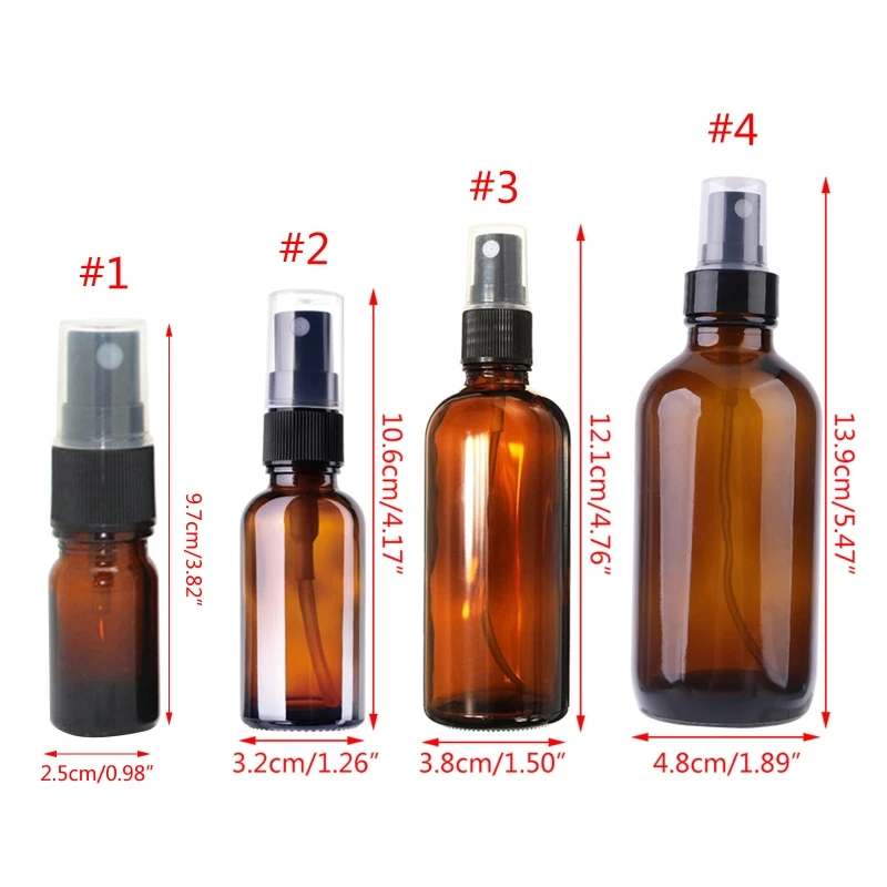 RXJC Flacone Contenitore liquido ricaricabile per profumo vuoto fine in vetro ambrato