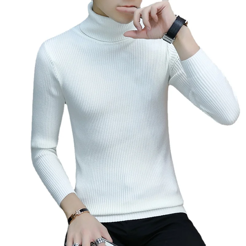 Autumn and Winter Men\'s Turtleneck Sweater Male Version Casual All-match Knitted Sweater Pullover Mens Clothing