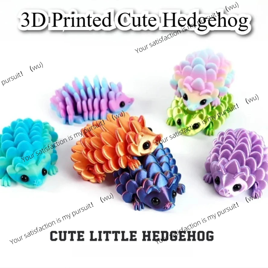 3D Printing Cute Hedgehog Figures Model Joint Movable Fun Figurines Toys Home Office Desktop Ornament Decor Craft Children Gifts