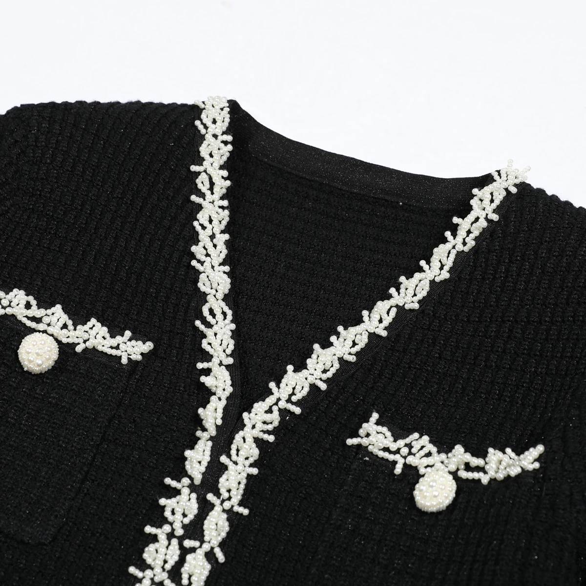 لونين عالية الجودة وعصرية جديدة مطاطا محبوك الخامس الرقبة حبة جيب بأكمام طويلة سليم صالح ذيل السمكة فستان المرأة #2