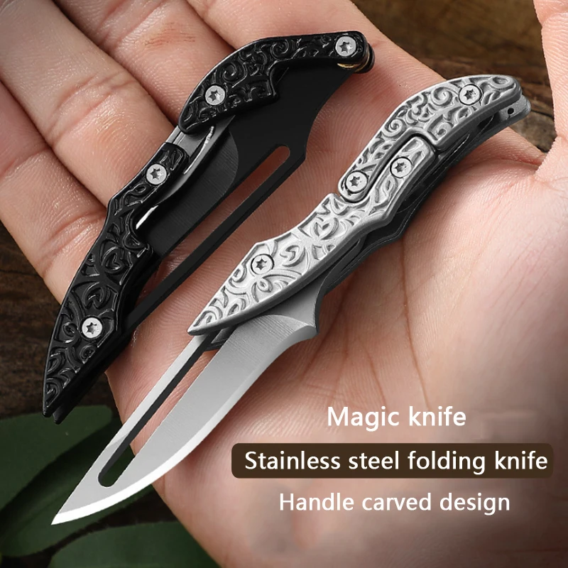 

5CR13 Stainless Steel Outdoor Mini Folding Knife Multifunctional Camping Survival Knife Portable Express Mechanical Knife
