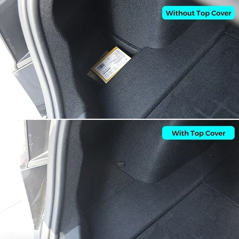 Rear Trunk Storage Box for Tesla Model 3 Left Side Space Organizer Box with Pull Rope Car Interior Accessories 2021-2023 Model3