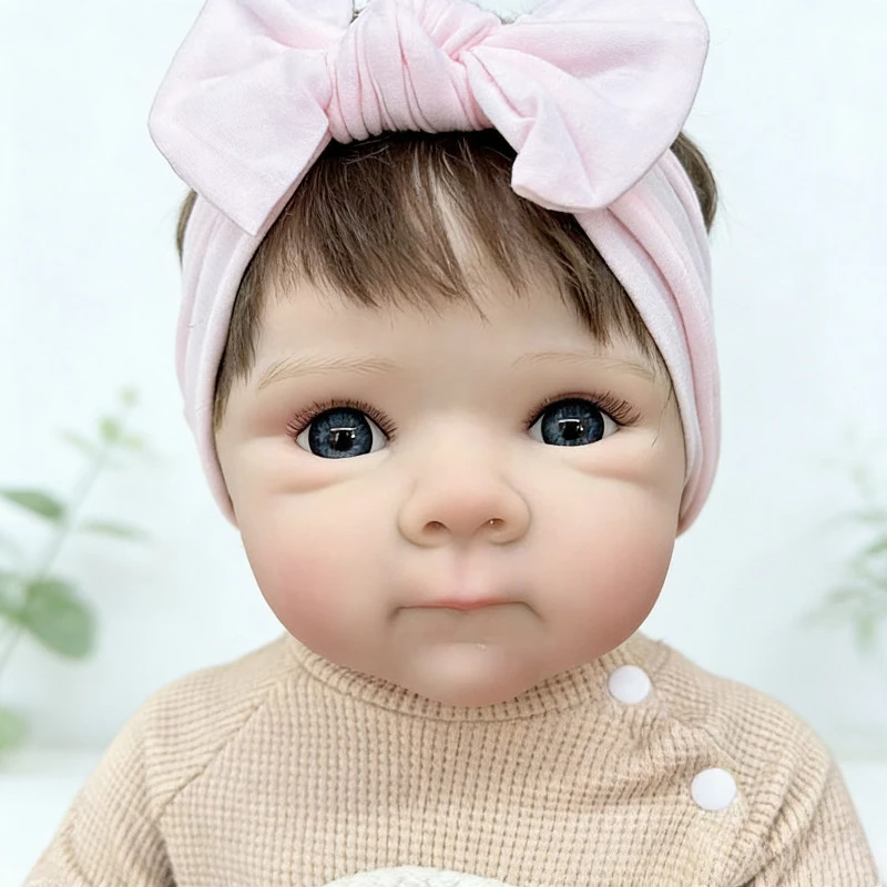 48cm Lalka Dla Dziewczynki, Rozmiar NewBaby, Reborn Bettie, Realistyczna, Niebieskie Oczy, Zabawka Do Kąpieli