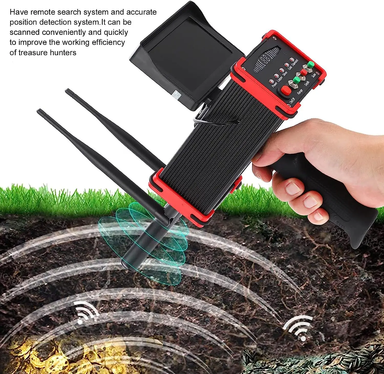 GR1000 PLUS Gold Treasure Detector Large Depth detector Visual probe gold and silver Professional metal detector