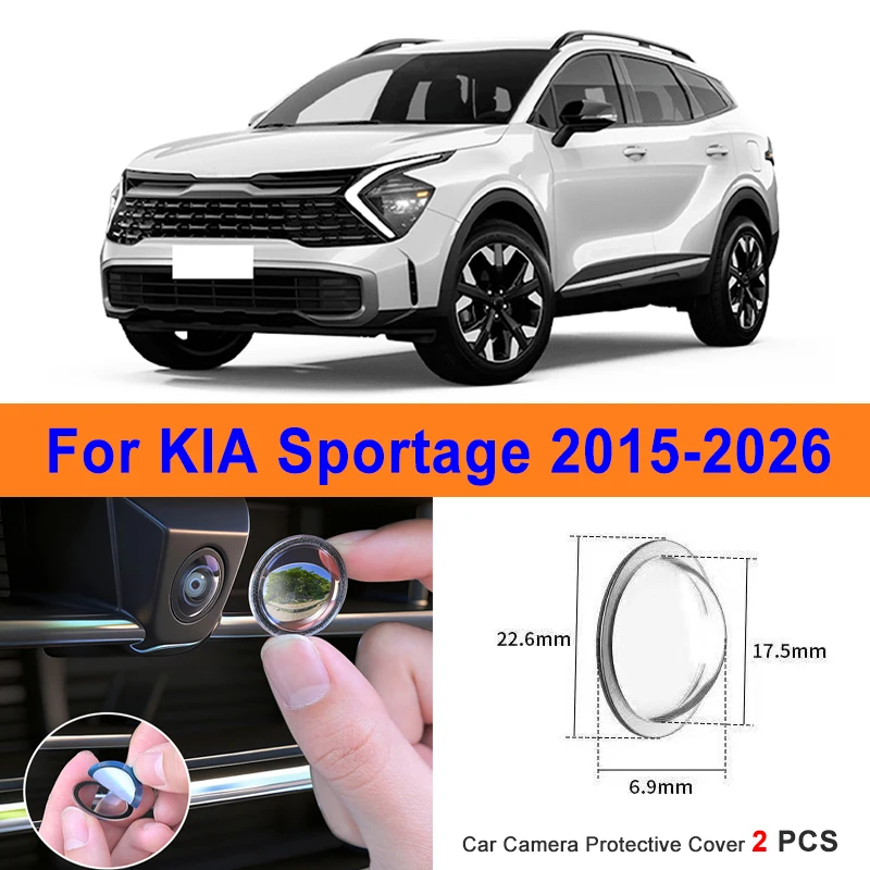 360 Reverse Image Car Camera Cover Anti-Scratch PC Lens Protector Stickers For KIA Sportage 2015-2026 2Pcs