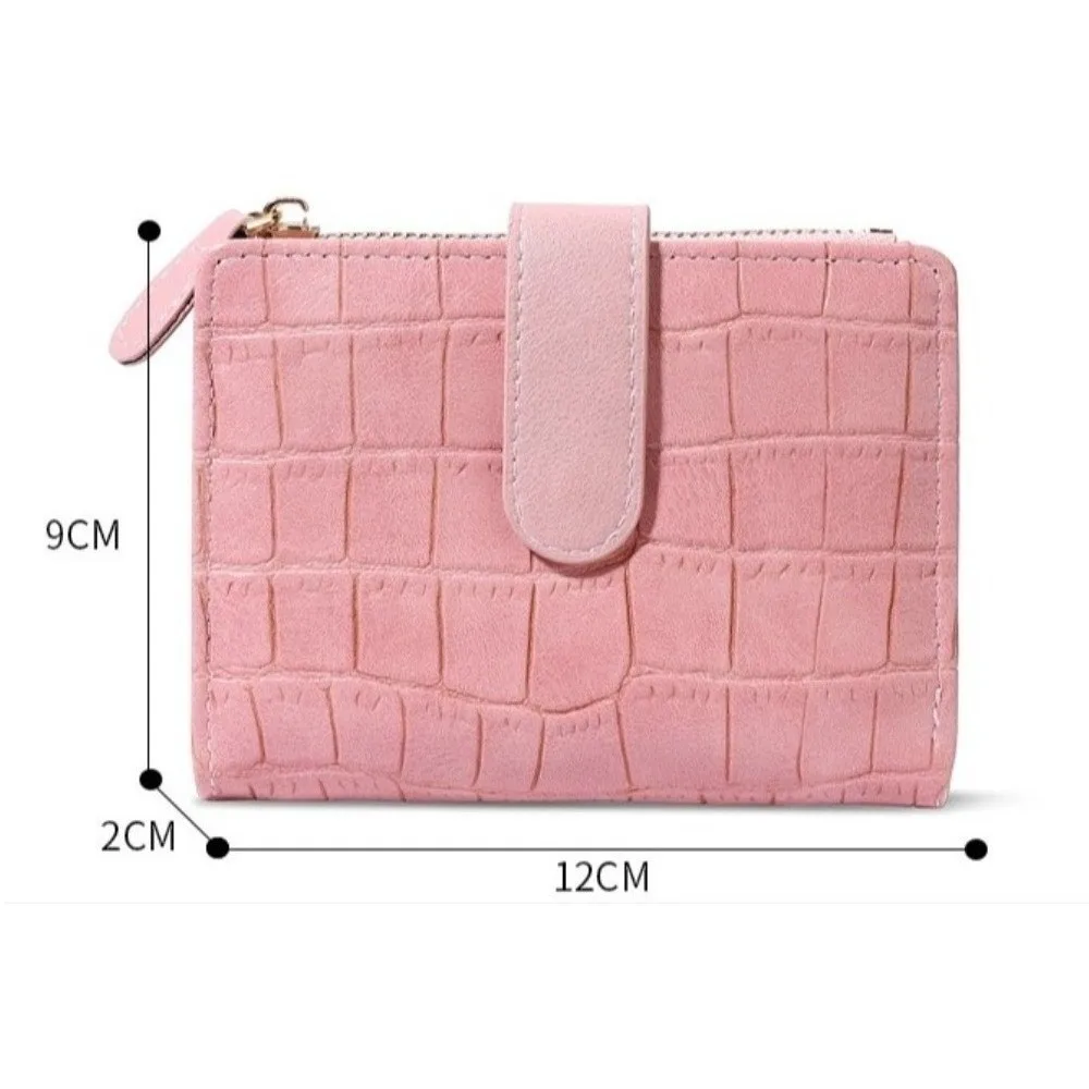PU Leather Short Women Wallet Crocodile Pattern Lightweight Coin Purse Large Capacity Korean Hasp Card Holder Women Girls