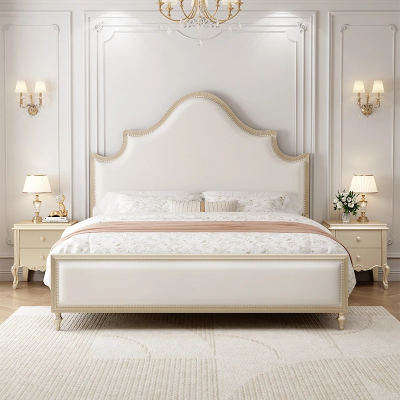 

Modern Queen Bed Girls Design Sun European Leather Sleeping Bed Platform Luxury Storage Castle Muebles Lounge Suite Furniture